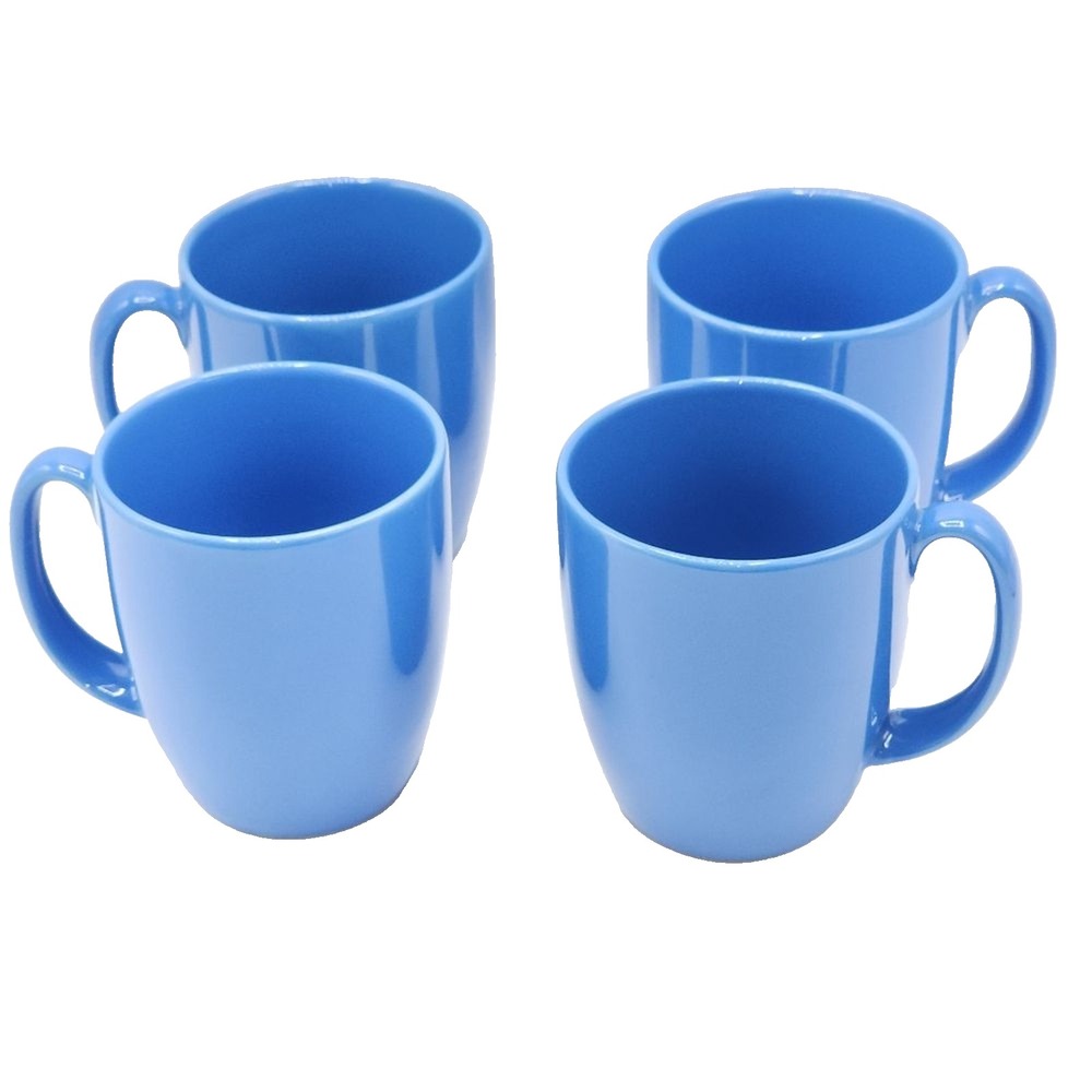 Vintage Corelle Blue Stoneware Coffee Tea Mugs‎ Set of 4pc Drinkware